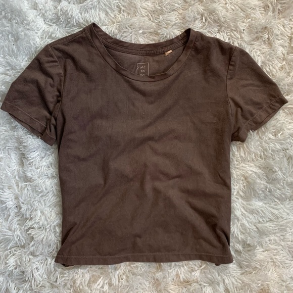 Me to We Tops - Suede Chocolate Brown T-shirt